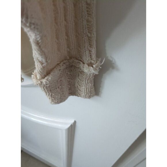 We The Free SM Fisherman crocheted Thien's Hacci Top Sweater Women's Cream - Picture 10 of 13